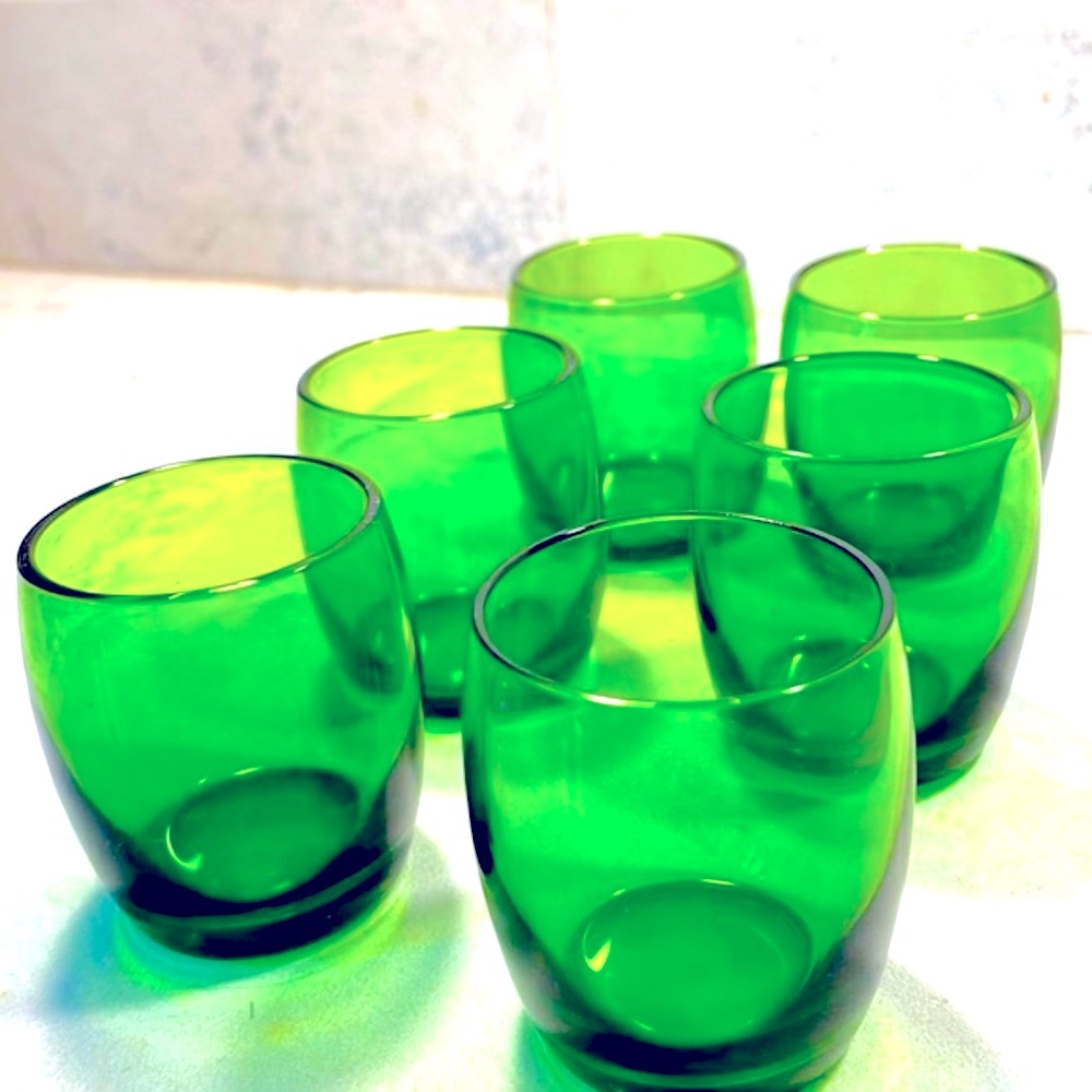 Vintage Blown Glass Shot Glasses Cordials Set of 6 Cambridge Glass Co Circa 1930